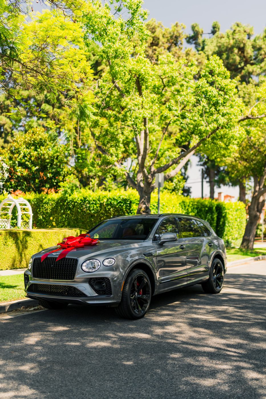 Rolls-Royce Ghost home delivery with bow and confetti